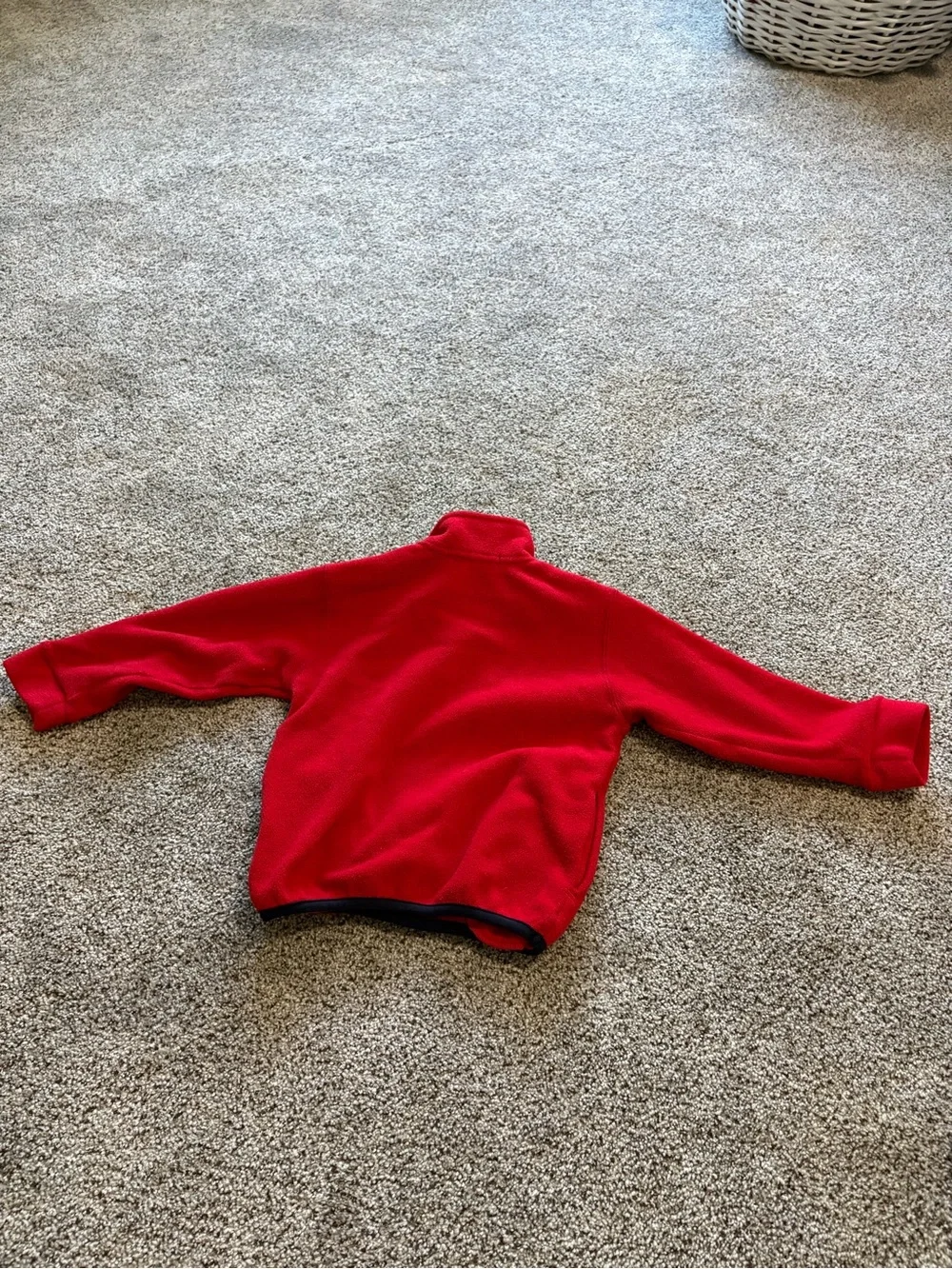 Nautica Red Fleece Half-Zip Pullover with Navy Trim